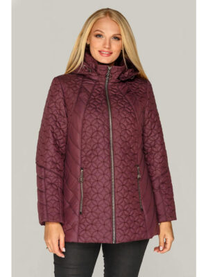 Женская осенне-весенняя куртка цвета марсала в больших размерах от бренда