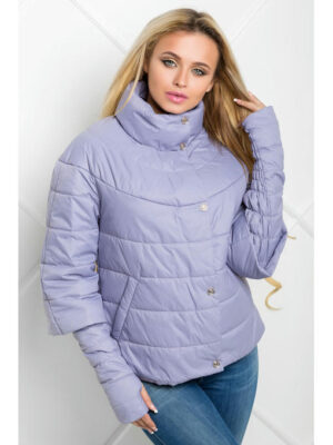 Сиреня демисезонная женская куртка с рукавом 3/4