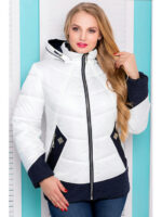 Женская демисезонная куртка с отстежным капюшоном, пудра