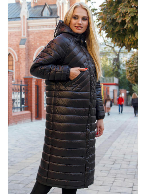 Молодежное модное демисезонное пальто в стиле оверсайз черного цвета — изображение 4