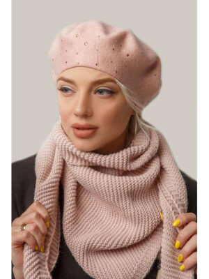 Шарф-косынка в цвете пудра
