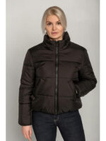 Демисезонная женская куртка с двумя карманами в черном цвете