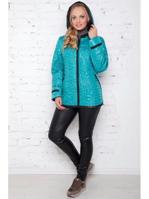 Бирюзовая женская демисезонная куртка — изображение 4