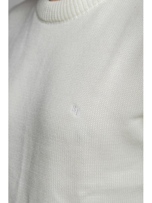 Стильный теплый мужской джемпер Поло молочного цвета — изображение 2