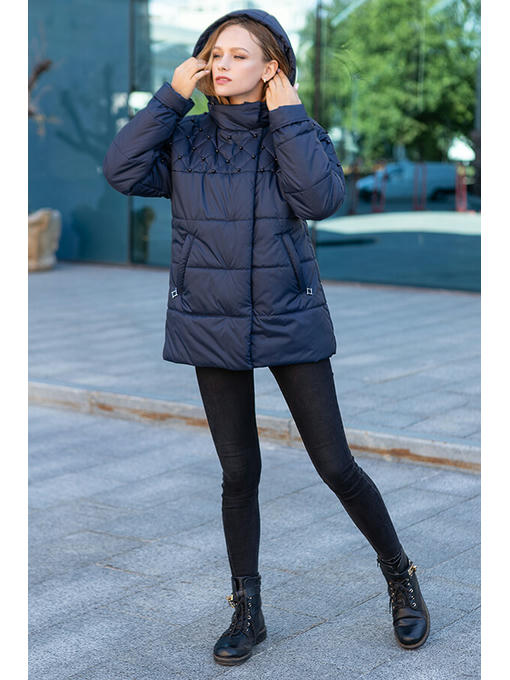 Синяя женская демисезонная куртка, 46-54 р — изображение 6