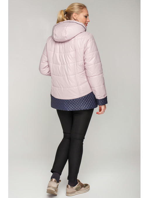 Женская демисезонная куртка весна/осень в цвете пудра, 52-62 размеры — изображение 5