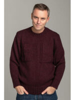 Зимний мужской шерстяной свитер цвета бордо