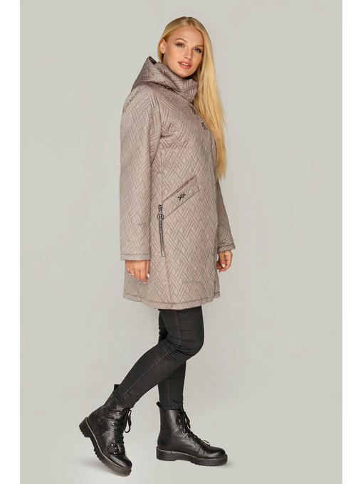 Демисезонная женская куртка стеганая, бежевого цвета от — изображение 3