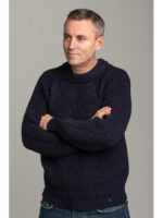 Шерстяной мужской свитер с рукавом реглан темно-синий