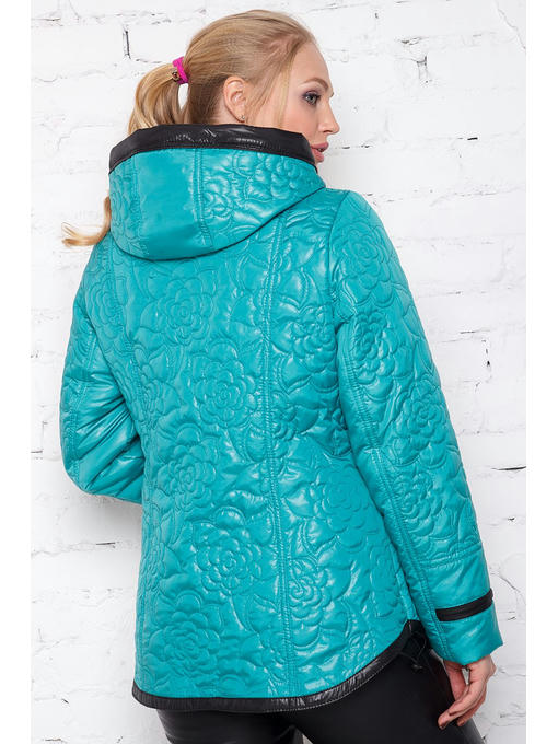 Бирюзовая женская демисезонная куртка — изображение 7
