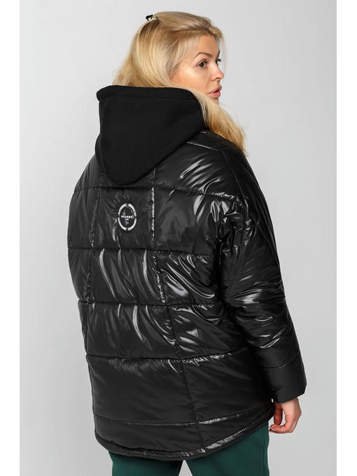Женская зимняя куртка с капюшоном черная — изображение 2
