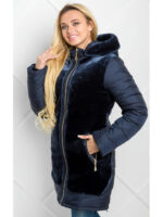 Зимняя длинная женская куртка с мехом и капюшоном