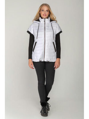 Женский стеганный жилет белого цвета