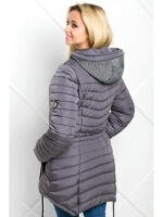 Куртка женская осенне-весенняя серая с капюшоном