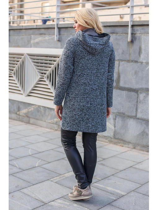 Женский кардиган букле темно-серого цвета на весну-осень — изображение 5