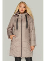 Бежевая куртка женская на демисезон в больших размерах 50-60 от