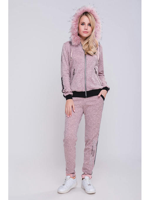 Стильный женский спортивный костюм Космос цвет пудра