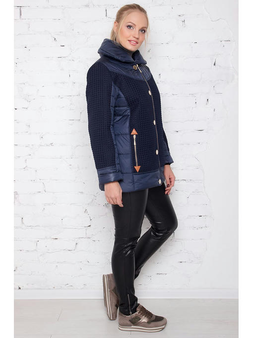 Куртка темно-синяя демисезонная с потайным капюшоном — изображение 3