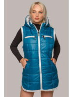 Женская жилетка Мери с капюшоном сезона осень / весна бирюзового цвета, р.50-60