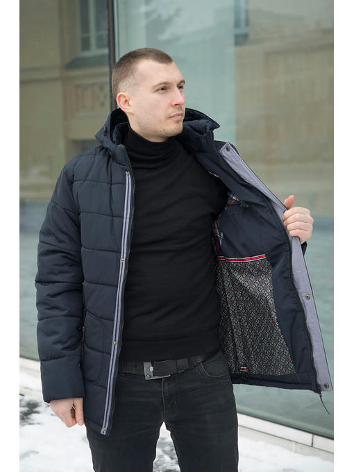 Куртка мужская на весну/осень модель KM-6 в темно-синем цвете от бренда — изображение 5