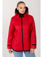 Красная весенне/осенняя куртка средней длины