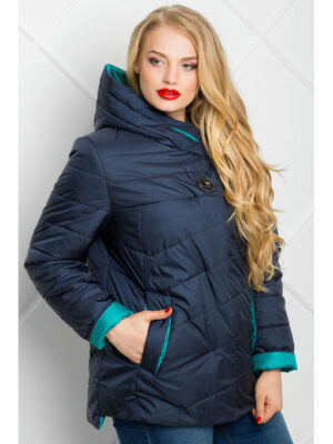 Демисезонная куртка мята темно синего цвета