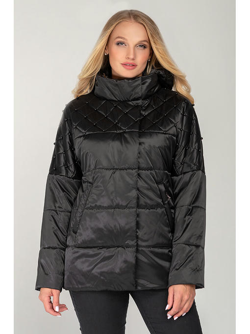 Куртка черная демисезонная женская в размерах 46-54 — изображение 2