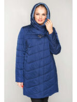 Демисезонная женская куртка синего цвета для 50-60 размеров