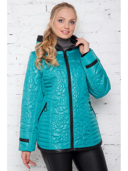 Бирюзовая женская демисезонная куртка — изображение 2