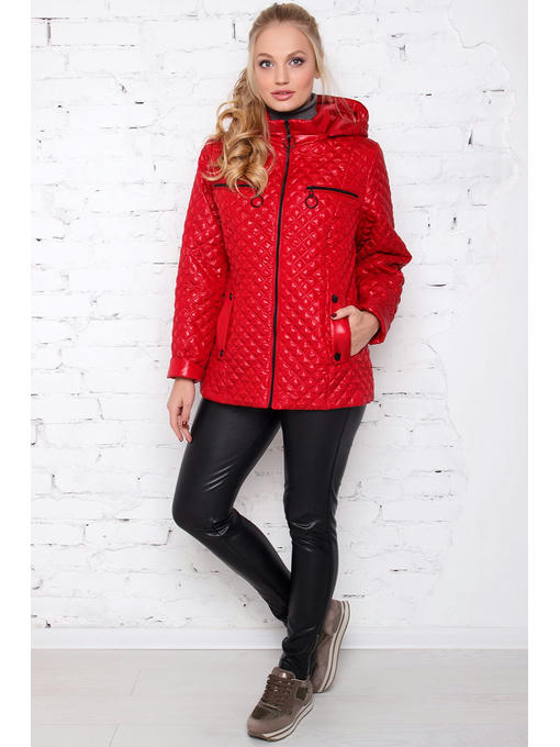 Красная женская куртка осень-весна — изображение 4