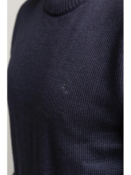 Стильный теплый мужской джемпер Поло темно-синий — изображение 2