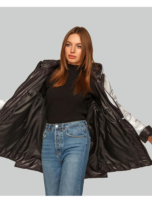 Белая куртка на сезон весна / осень больших размеров — изображение 4