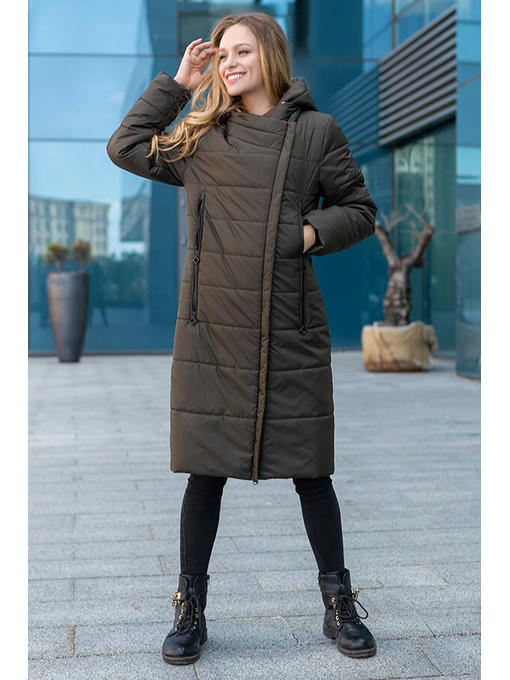 Пальто-куртка осень / весна цвета хаки — изображение 5