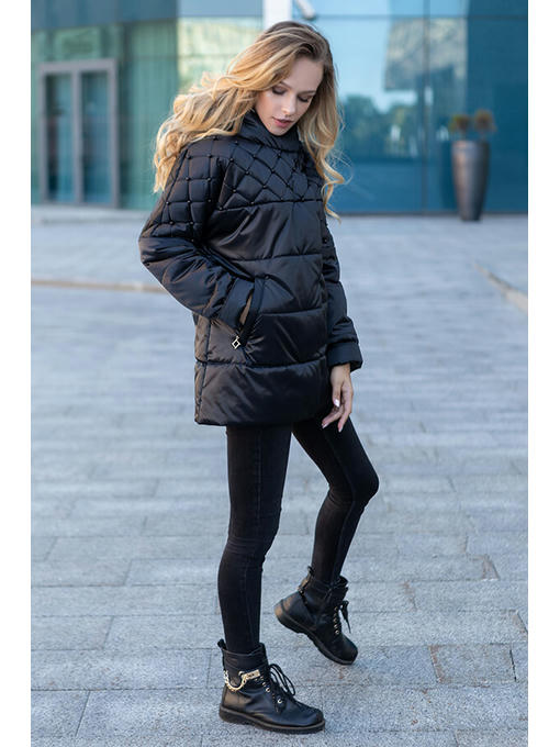 Куртка черная демисезонная женская в размерах 46-54 — изображение 6