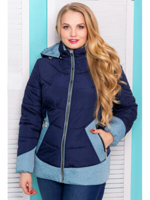 Куртка с голубыми вставками демисезонная