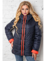Женская куртка весна/осень темно синего цвета