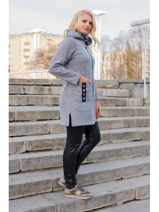 Кардиган женский букле в светло-сером цвете на сезон весна-осень — изображение 4