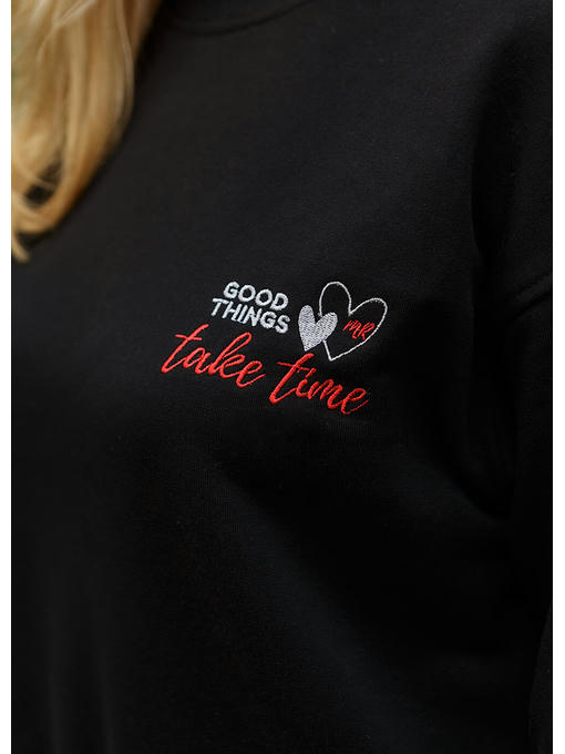 Женский спортивный костюм с худи черного цвета — изображение 6