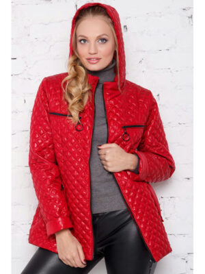 Красная женская куртка осень-весна