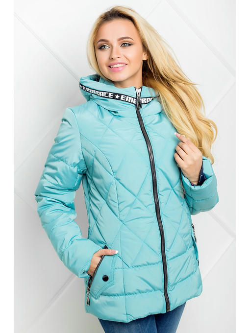 Демисезонная женская куртка мятного цвета