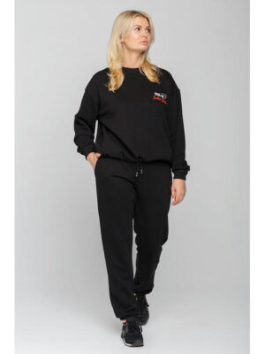 Женский спортивный костюм с худи черного цвета