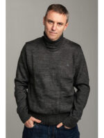 Стильный свитер с высоким горлом Поло в цвете графит