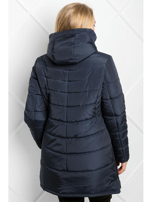 Куртка женская длинная демисезонная синяя — изображение 2