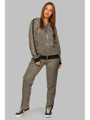 Стильный женский спортивный трикотажный костюм Полли серого цвета