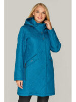 Женская куртка на осень - весну со стеганой фактурой в бирюзовом цвете от