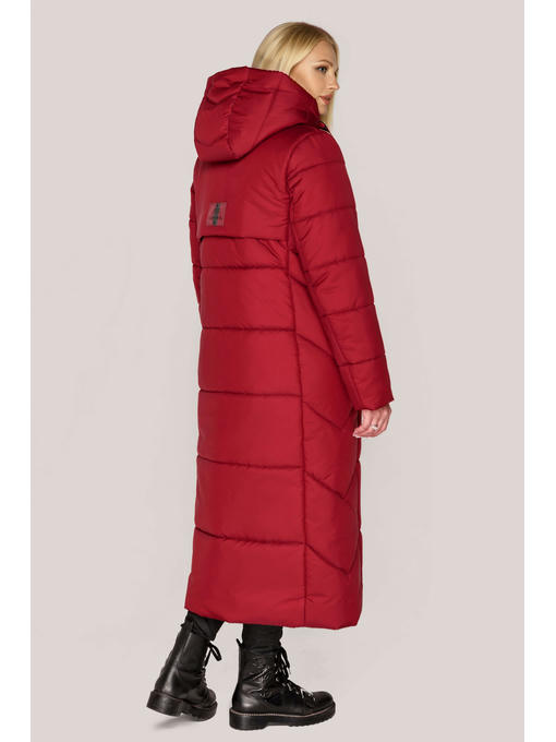 Женское пальто на зиму в красном цвете из новой коллекции — изображение 2