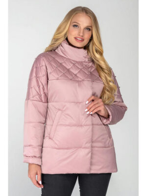 Куртка демисезонная женская цвет пудра, 46-54 р