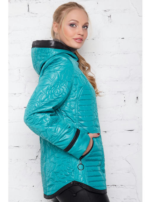 Бирюзовая женская демисезонная куртка — изображение 6