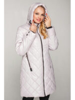 Куртка жемчужного цвета удлиненная демисезон для 50-58 размеров