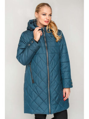 Куртка на межсезонье больших размеров зеленого цвета